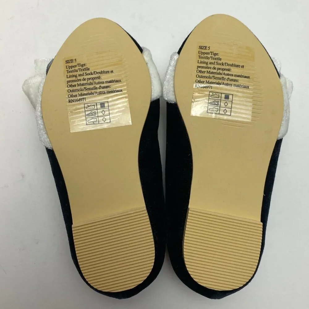 Janie and Jack Kids Velvet Bow Flats Size 5